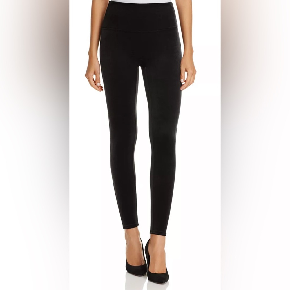SPANX Velvet High-Waist Leggings – Black – Size L